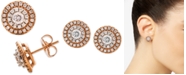 Macy's  Diamond Halo Stud Earrings (1 ct. t.w.) in 14k Rose & White Gold